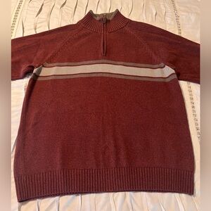 Columbia Sweater Men's Size XL Maroon 1/4 Zip Mock Neck Cotton Outdoor Hiking